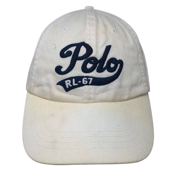 Polo RL 67 Slideback Hat White One Size Solid Adjustable Embroidered - Picture 1 of 9